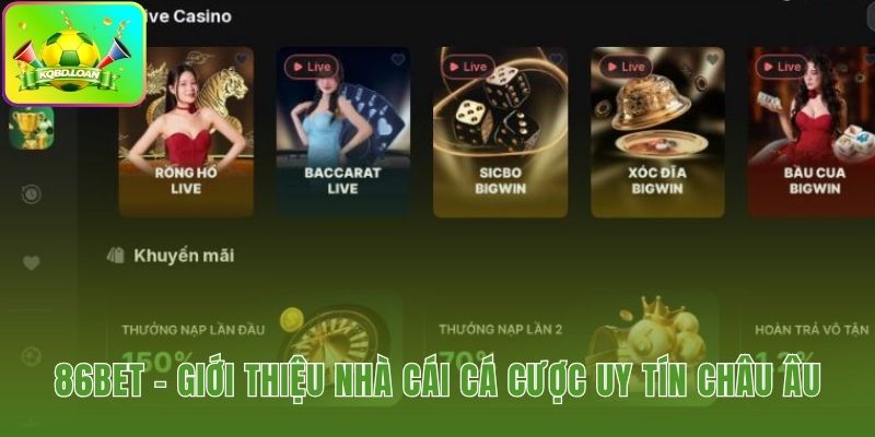 Nền tảng 86bet uy tín với giấy phép Curacao hợp pháp